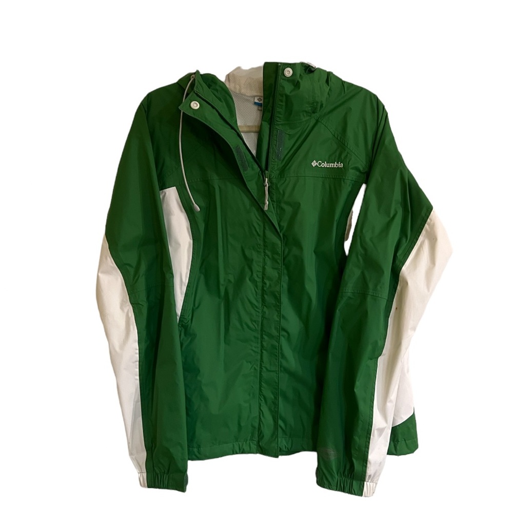 Columbia Rain Jacket - Green & White XL